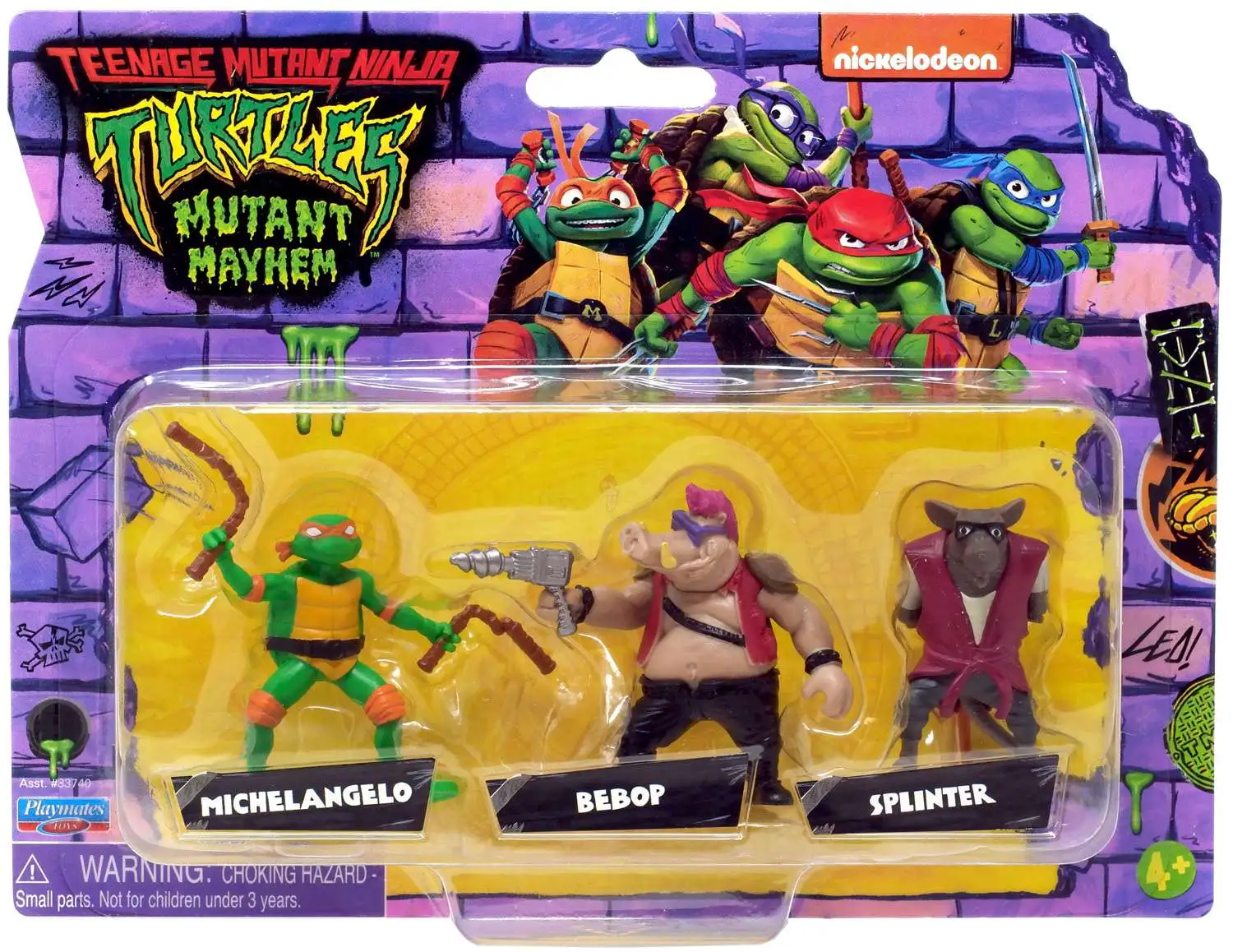 Michelangelo, Bebop & Splinter Mini 3-Pack